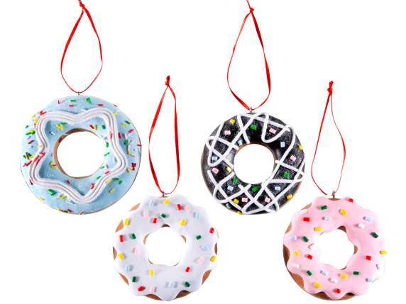 Ciambella colorata in pasta di resina da appendere