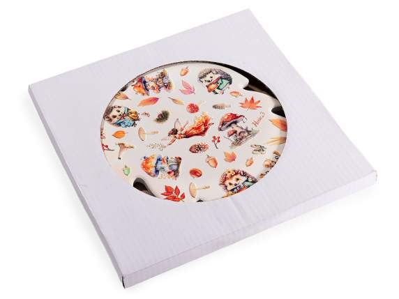Sottopentola a foglia in ceramica lucida con base sughero