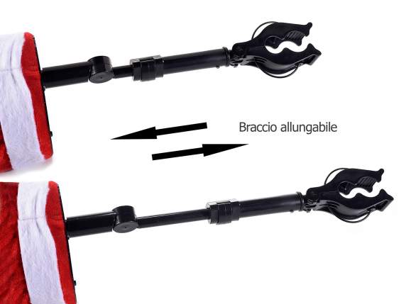 Gambe di Babbo Natale con movimento e gancio per fissaggio