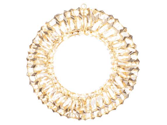Corona luminosa in metallo, 480 luci LED bianco caldo