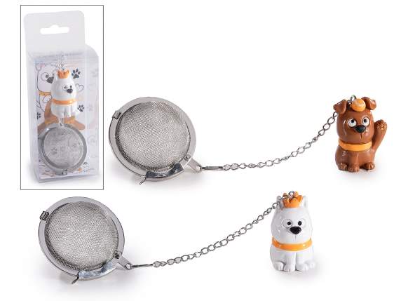 Infusore in acciaio inox alimentare con cagnolino in resina