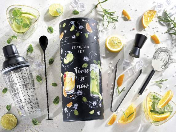 Set cocktail da 5 pezzi in acciaio inossidabile nero