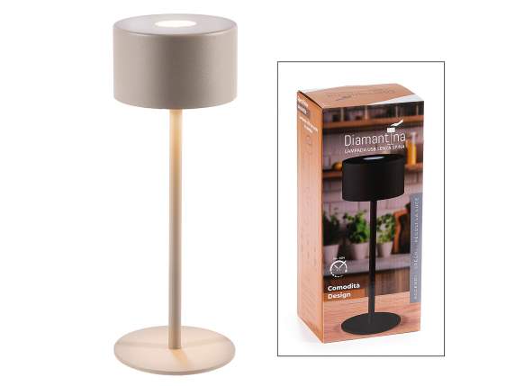 Lampada LED in metallo da tavolo, lunga durata con cavo USB