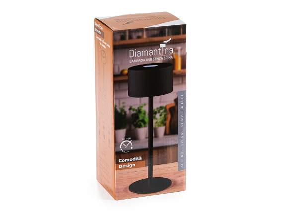 Lampada LED in metallo da tavolo, lunga durata con cavo USB