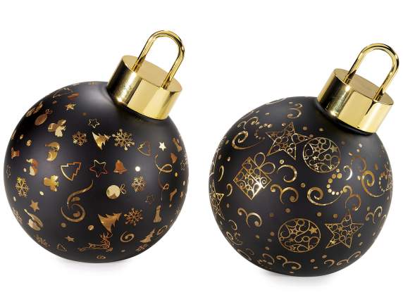 Lampada a palla di Natale in vetro decorato con luci LED