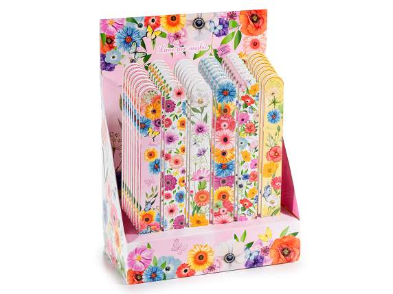 Lima per unghie con decori floreali