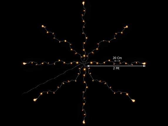 Catena luminosa per ombrellone a 8 raggi,c-8 lampadine 96led