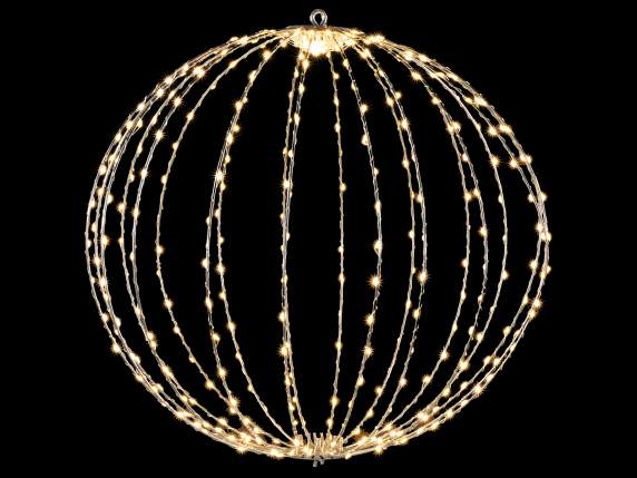 Palla luminosa da appendere con anima metallo, 360 luci LED