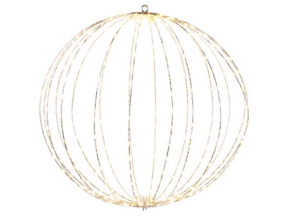 Palla luminosa da appendere con anima metallo, 360 luci LED