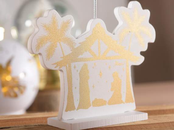 Memoclip a Presepe natalizio in legno Natività