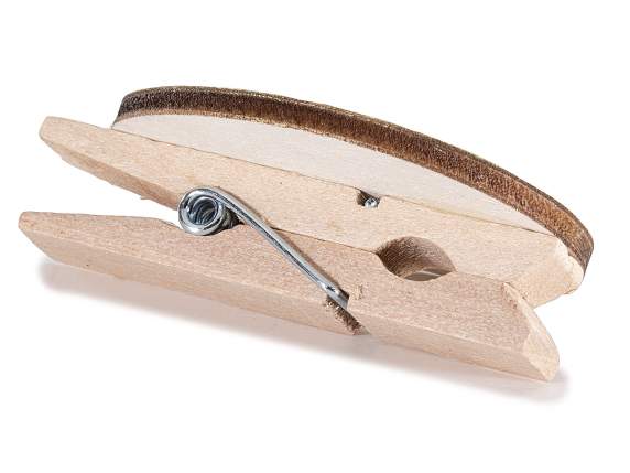 Espositore con 72 mollette in legno a ovetto pasquale
