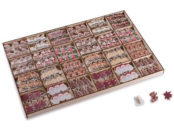 Espo 288 mollette in legno con decori natalizi