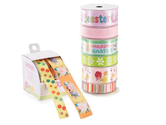 Scatola con 2 nastri con stampe pasquali