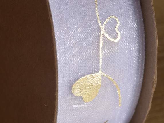 Espositore 12 nastri in organza con stampa dorata