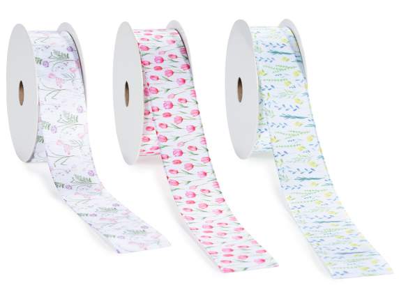 Nastro in tessuto 22 mm con stampa floreale