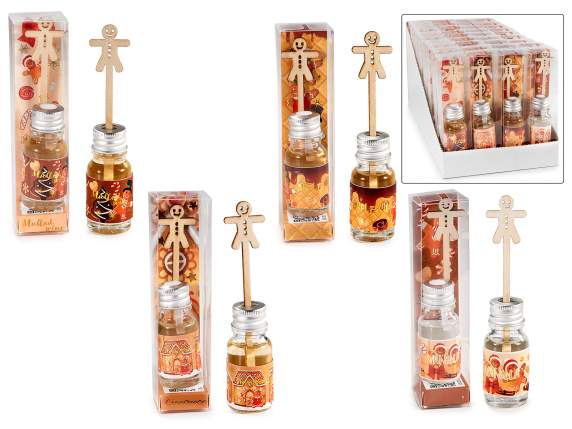 Mini profumatore ambiente 10 ml con stick pan zenzero legno