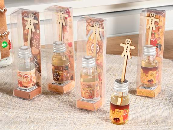 Mini profumatore ambiente 10 ml con stick pan zenzero legno