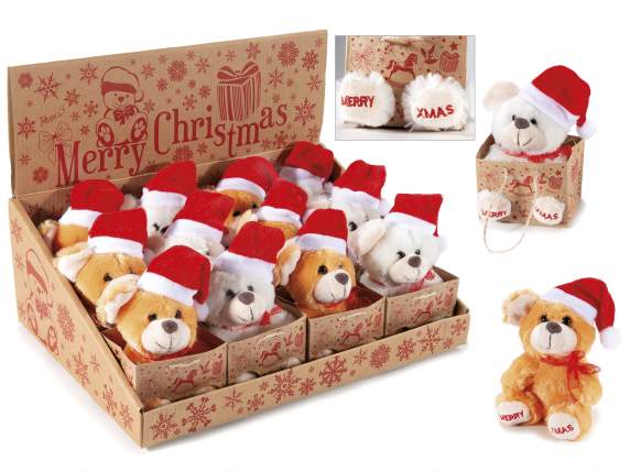 Orsetto natalizio in peluche in borsetta scritta Merry Xmas