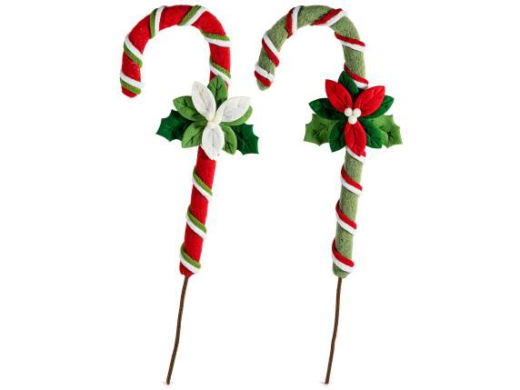 Stick bastoncino natalizio decorativo in stoffa, modellabile