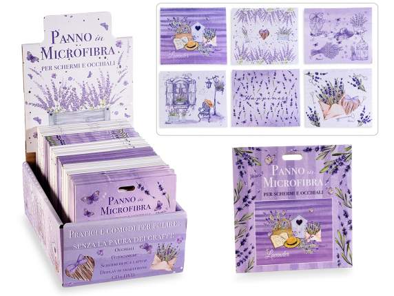 Panno microfibra pulisci schermo-occhiali Lavanda in espo