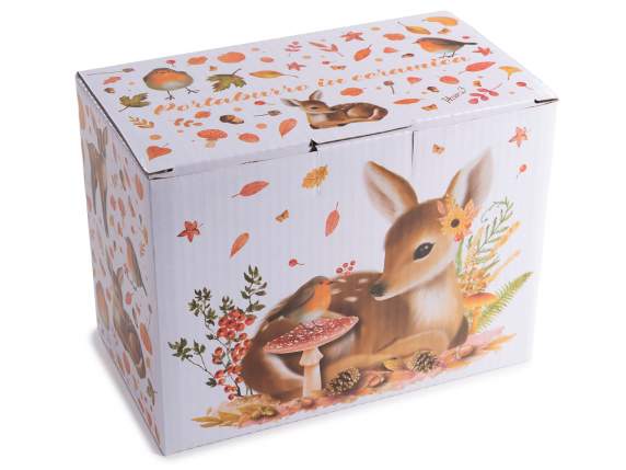 Portaburro alimentare in ceramica animali del bosco