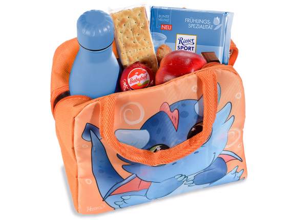 Borsa termica-lunch bag c-manici e zip stampa KidsAnimal
