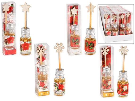 Mini profumatore ambiente 10 ml con stick legno natalizio