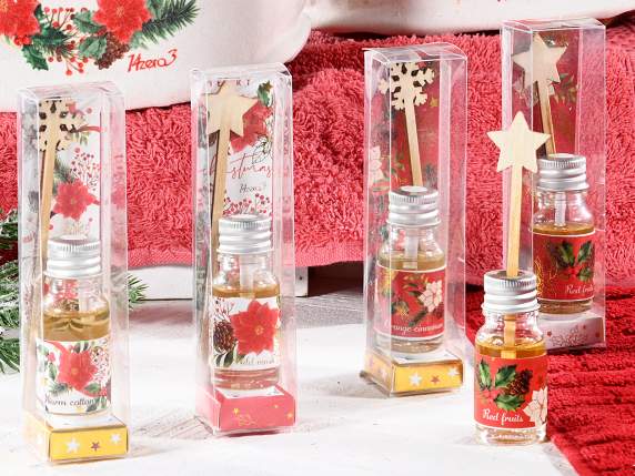 Mini profumatore ambiente 10 ml con stick legno natalizio