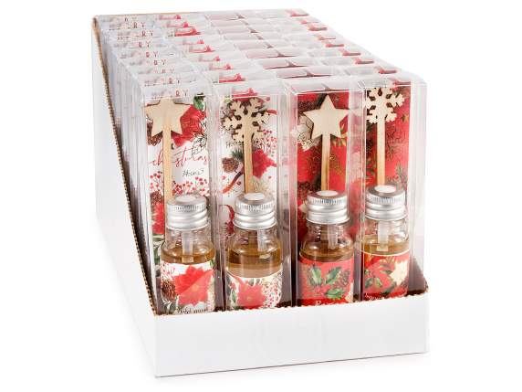Mini profumatore ambiente 10 ml con stick legno natalizio