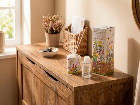 Profumatore ambiente in ceramica 100 ml decori floreali