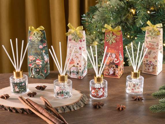 Profumatore ambiente 40 ml con stick e pendente natalizio