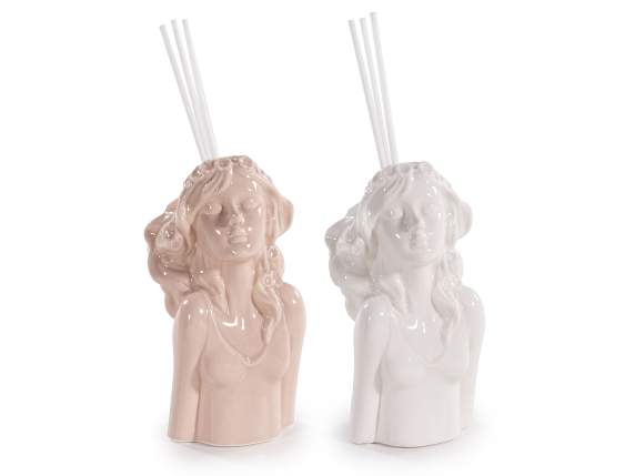 Bustino di ragazza porcellana lucida con stick per profumare