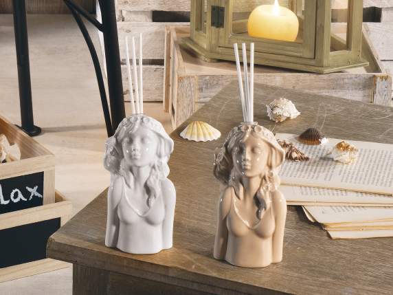 Bustino di ragazza porcellana lucida con stick per profumare