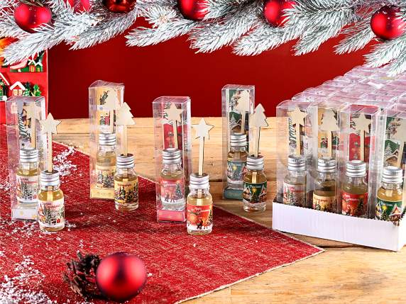 Mini profumatore ambiente 10 ml con stick legno natalizio
