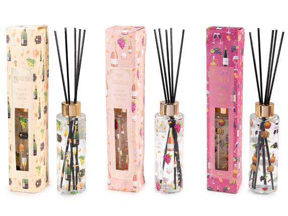 Profumatore ambiente da 150 ml con stick stampa vino