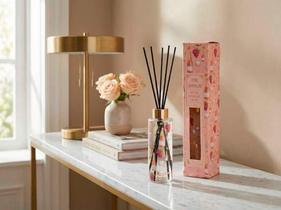 Profumatore ambiente da 150 ml con stick stampa vino