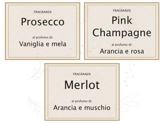 Profumatore ambiente da 150 ml con stick stampa vino