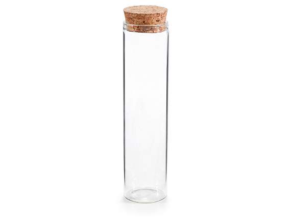Provetta in vetro alimentare 65 ml con tappo in sughero
