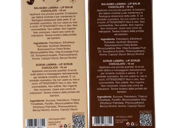 Confezione regalo con scrub 10ml e balsamo labbra 10ml
