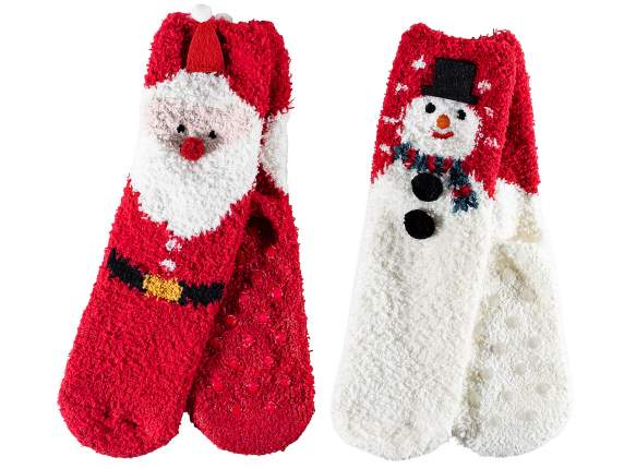 Confezione regalo paio morbide calze antiscivolo natalizie