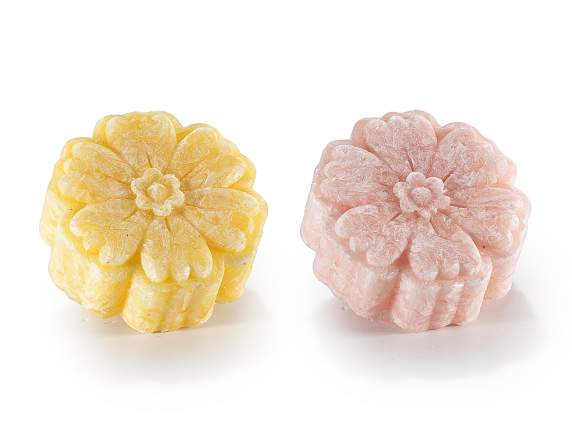 Set 2 fiori in cera profumata da grattuggiare e grattugia