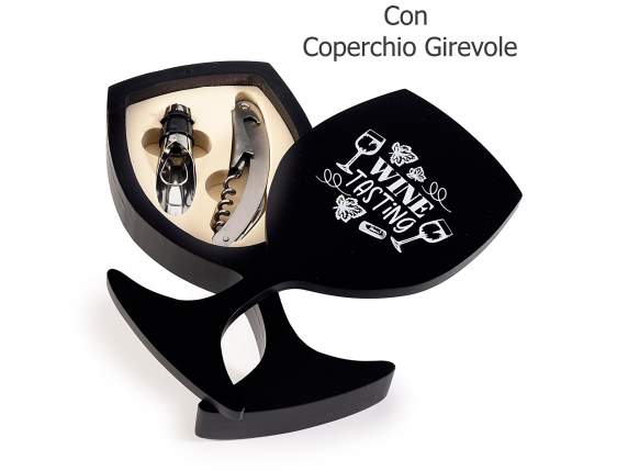 Confezione regalo a calice con 2 accessori per il vino