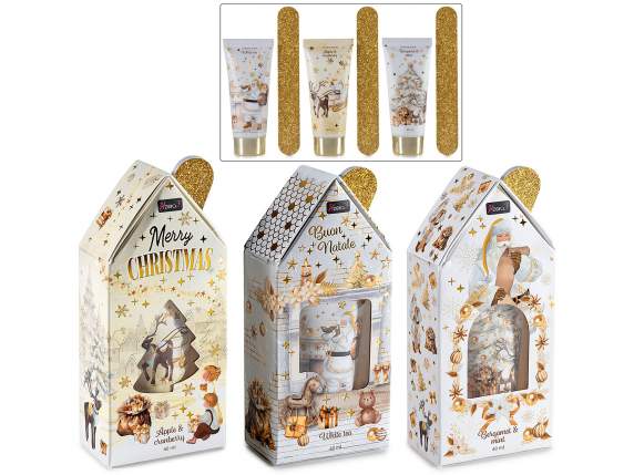 Confezione regalo natalizia con crema mani 40ml e lima