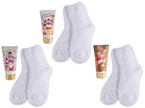 Conf. regalo natalizia crema piedi 60 ml e morbidi calzini