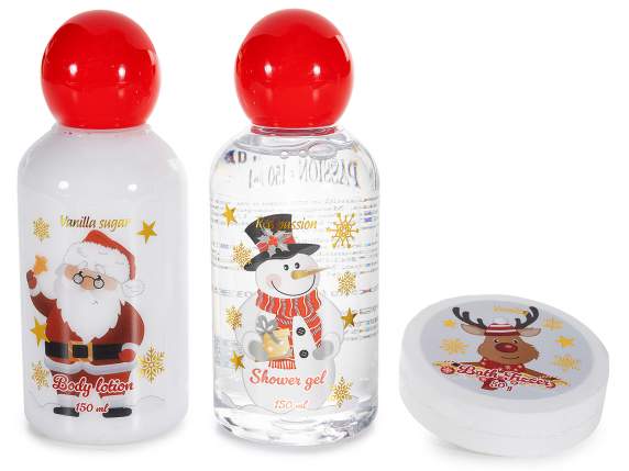 Confezione regalo a casetta natalizia con 3 prodotti corpo