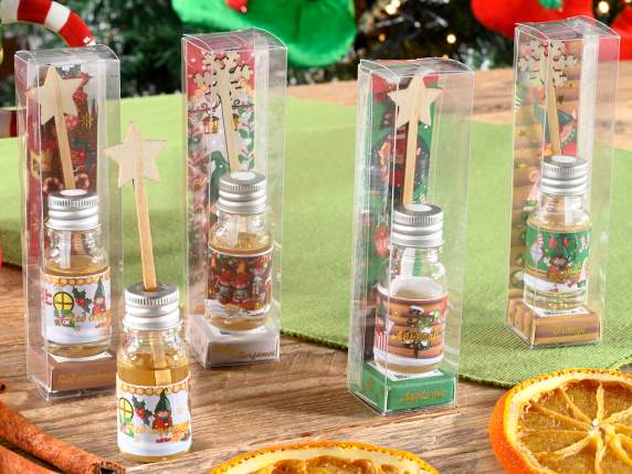 Mini profumatore ambiente 10 ml con stick legno natalizio