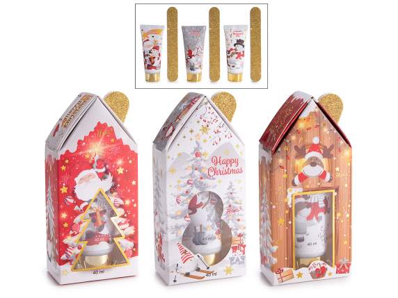 Confezione regalo natalizia con crema mani 40 ml e lima