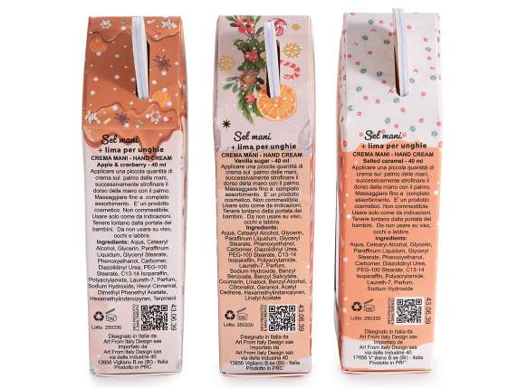 Confezione regalo natalizia con crema mani 40 ml e lima