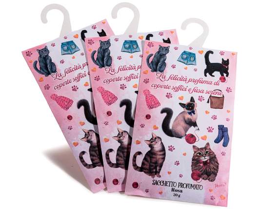 Confezione 3 sacchetti profuma armadi 20 g con gancio