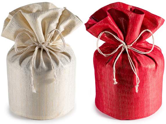 Sacchetto portapanettone in stoffa con lurex dorati